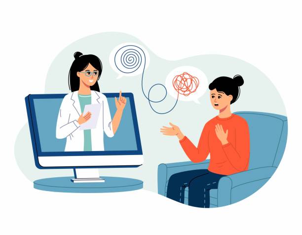 Online therapy consultation illustration